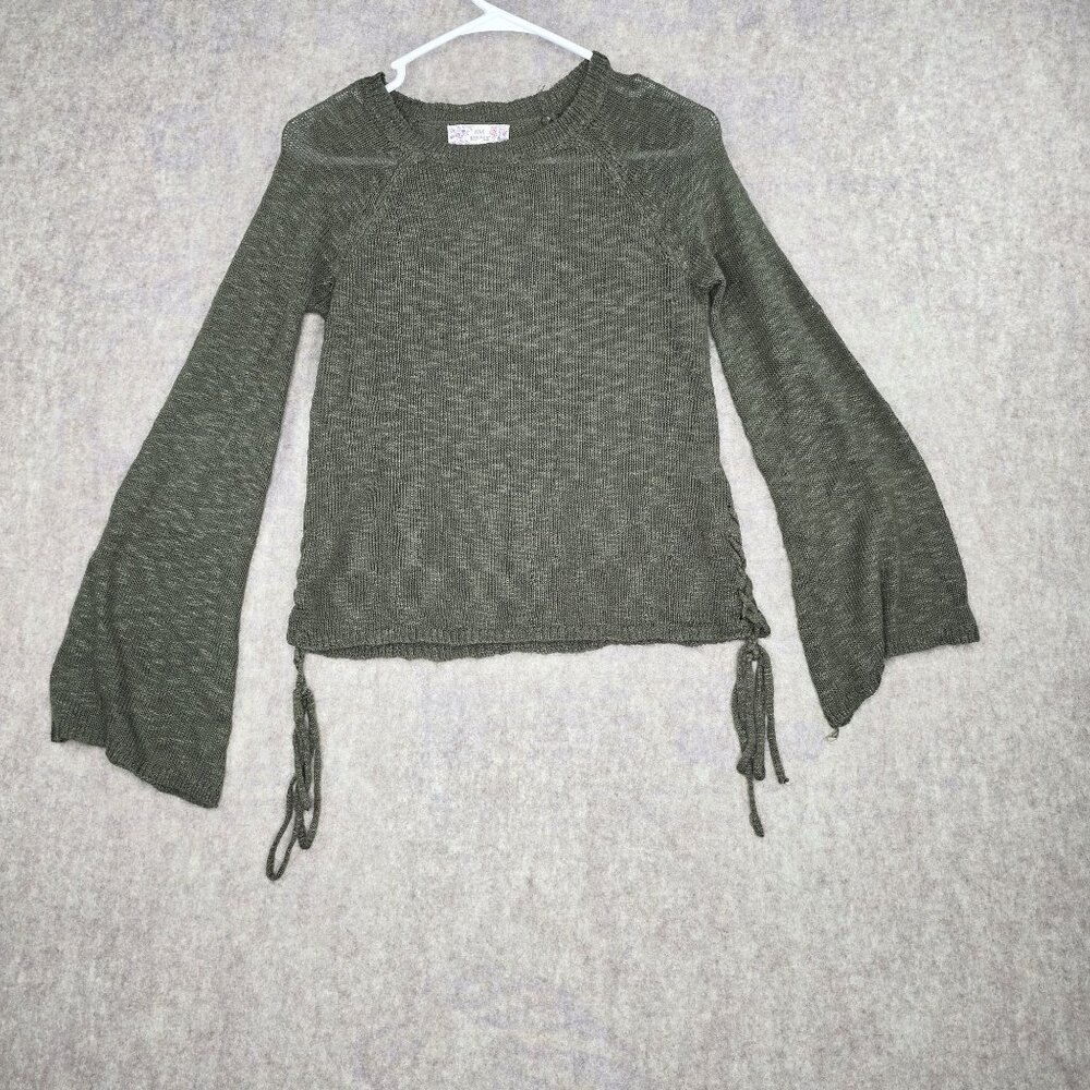 Pink Republic Womens Knit Pullover Sweater Olive Green Size M 100% Acrylic